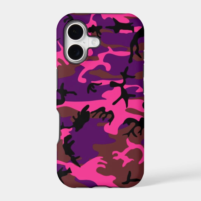 Hot Pink Camo Iphone Case (Back)