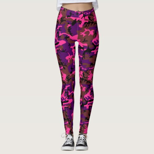 Hot Pink Camo Leggings