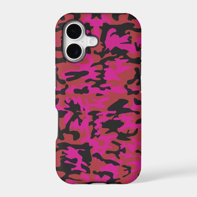 Hot pink camo pattern iphone case (Back)