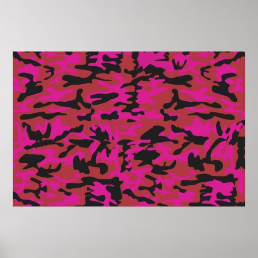 Hot pink camo pattern posters | Zazzle