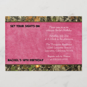 Hot Pink Camo Photo Birthday Invitation - funny