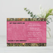 Hot Pink Camo Photo Birthday Invitation - funny (Standing Front)