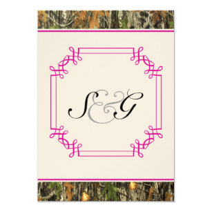 Pink Camo Wedding Invitations 7