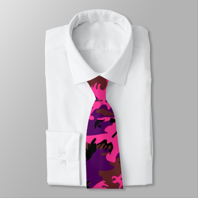 Hot Pink Camo Tie (Tied)