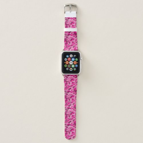 Hot Pink Camouflage Custom Abstract Pattern Apple Watch Band