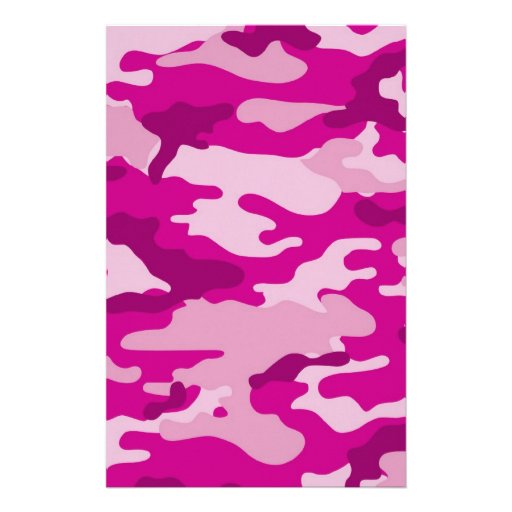 Hot Pink Camouflage Scrapbook Crafting Paper Stationery | Zazzle