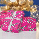 Hot Pink Canes Wrapping Paper at Zazzle