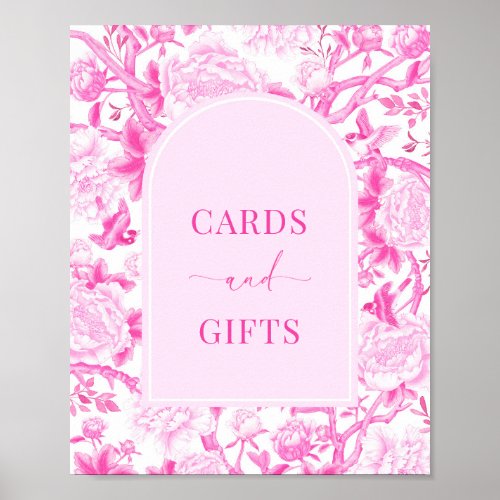 Hot Pink Cards  Gifts Elegant Chinoiserie Sign