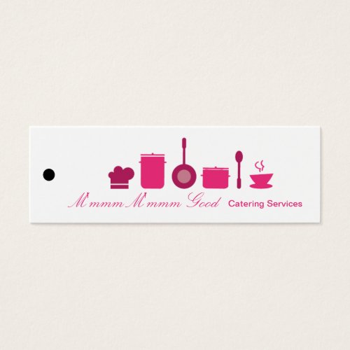 Hot Pink Catering Business Product Hang Tag Label Business Card