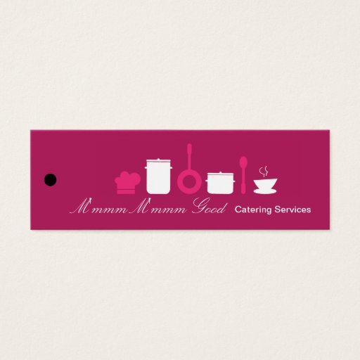 Customizable Hot Pink Catering Business Product Hang Tag Label Business Card Templates