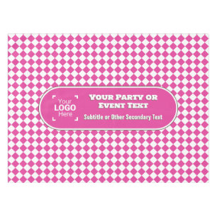 Hot Pink Cerise Diamonds: Custom Text & Logo Event Tablecloth