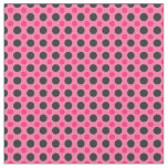 Hot pink, charcoal and rosy pink dots fabric