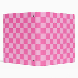Hot Pink Checkerboard 3 Ring Binder