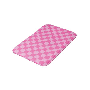 Hot Pink Checkerboard Bath Mat
