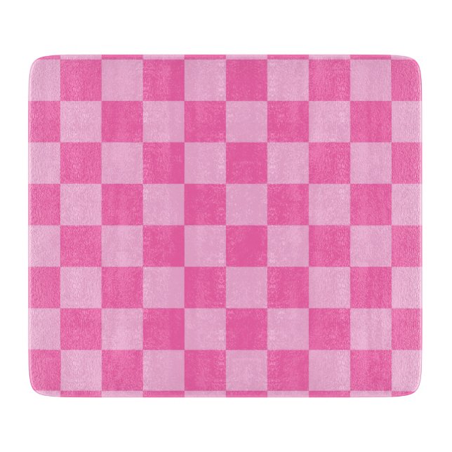 Hot Pink Checkerboard Cutting Board (Front)