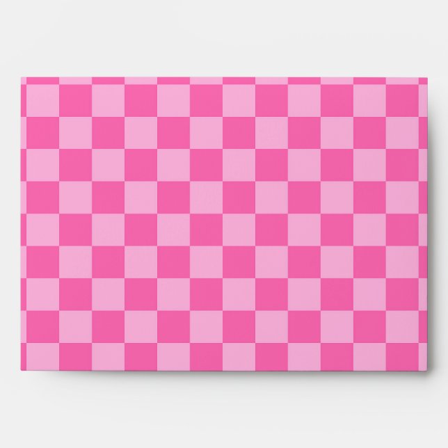 Hot Pink Checkerboard Envelope (Front)
