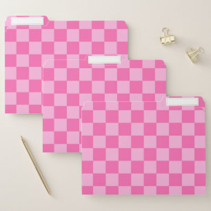 Hot Pink Checkerboard File Folder