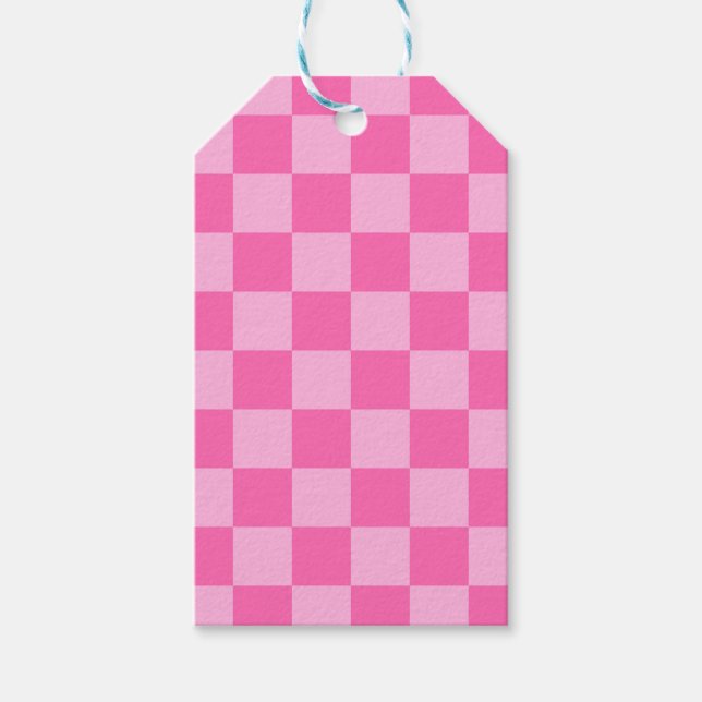 Hot Pink Checkerboard Gift Tags (Front)