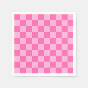 Hot Pink Checkerboard Napkins