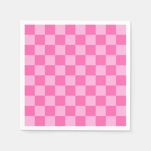 Hot Pink Checkerboard Napkins (Front)