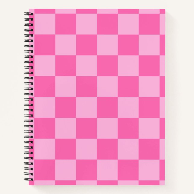 Hot Pink Checkerboard Notebook (Front)