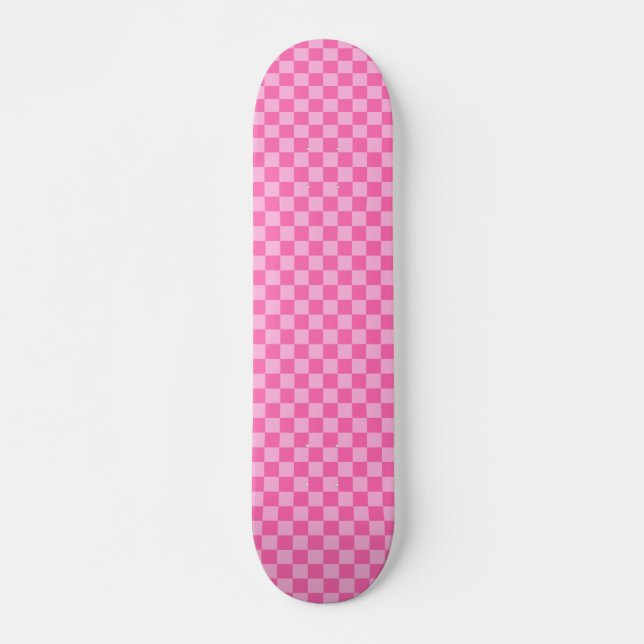 Hot Pink Checkerboard Skateboard (Front)