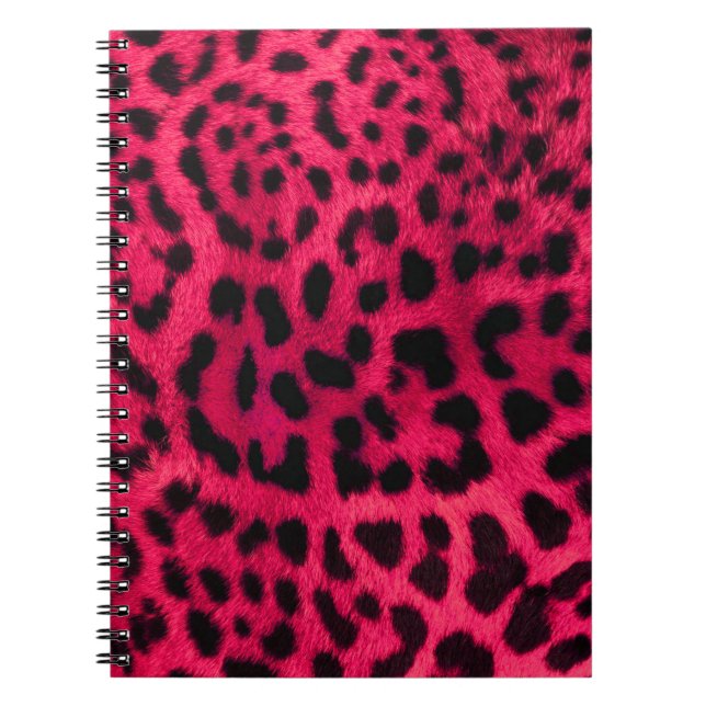 Hot Pink Cheetah Pattern Notebook (Front)
