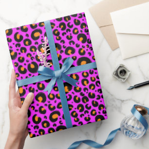 Hot Pink Cheetah print wrapping paper