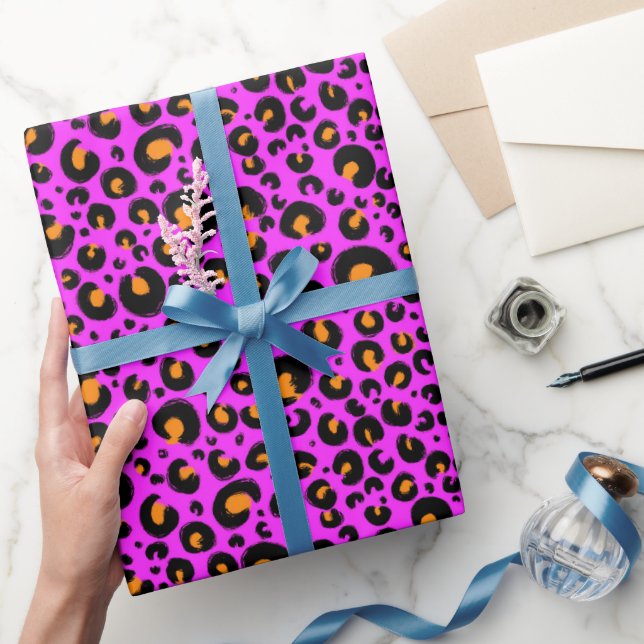 Hot Pink Cheetah print wrapping paper (Gifting)