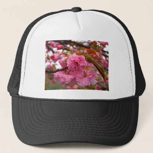 Hot Pink Cherry Blossom Flowers Trucker Hat