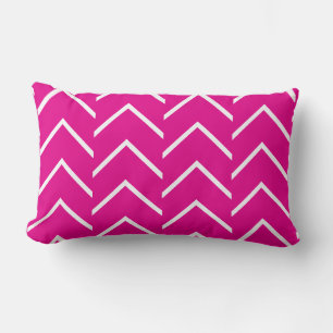 Hot Pink Chevron Tribal Print Lumbar Pillow