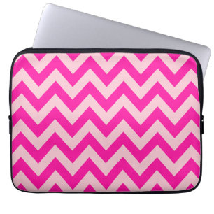 Hot Pink Chevron Zigzag Pattern Laptop Sleeve