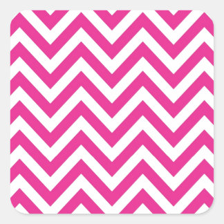 Hot Pink Chevron zigzag Pattern Square Sticker