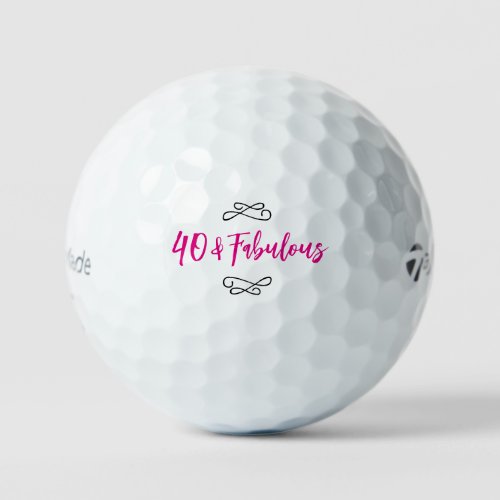 Hot Pink Chic Doodle Modern Script 40  Fabulous Golf Balls