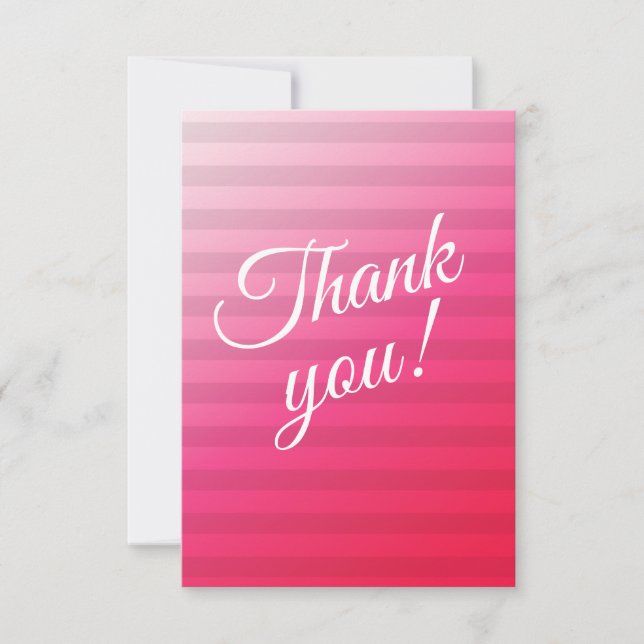 Hot Pink Chic Modern Thank You Card (Front)