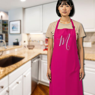 hot pink- chic monogram apron
