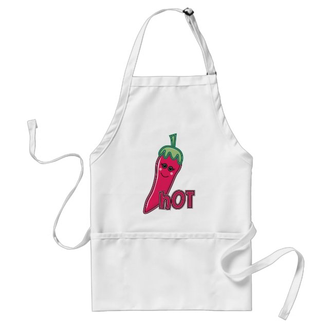 Hot Pink Chili Pepper Adult Apron (Front)