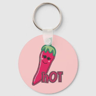 Hot Pink Chili Pepper Keychain