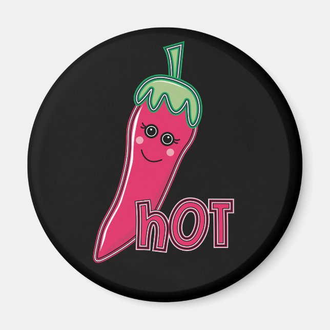 Hot Pink Chili Pepper Magnet (Front)
