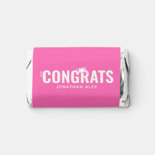 Hot Pink Chocolate Bar Graduation Favor