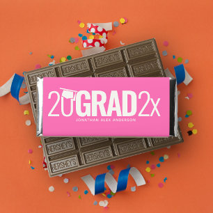 Hot Pink Chocolate Graduation Party Favor Hershey Bar Favors