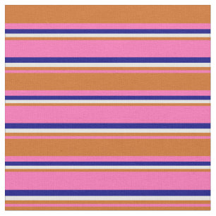 Hot Pink, Chocolate, Mint Cream & Blue Colored Fabric