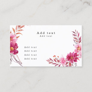 Hot Pink Chrysanthemum Business Card