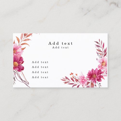 Hot Pink Chrysanthemum  Business Card