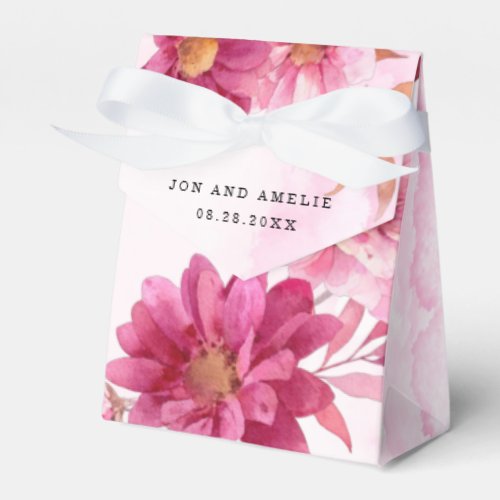 Hot Pink Chrysanthemum Wedding Favor Boxes