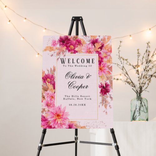 Hot Pink Chrysanthemum Wedding Foam Board