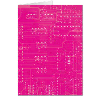 Hot Pink Circuit Board Cyber Industrial EBM Techno Cards