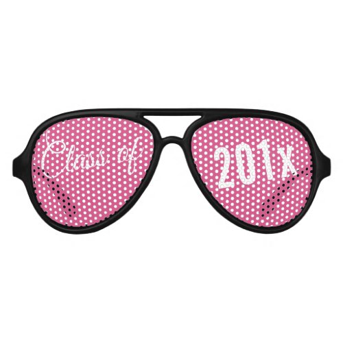 Hot Pink _ Class of with Custom Year  High School Aviator Sunglasses