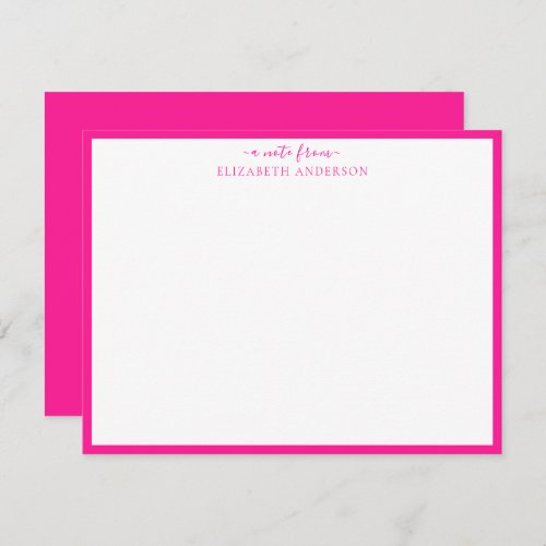 Hot Pink Classic Border Note Card