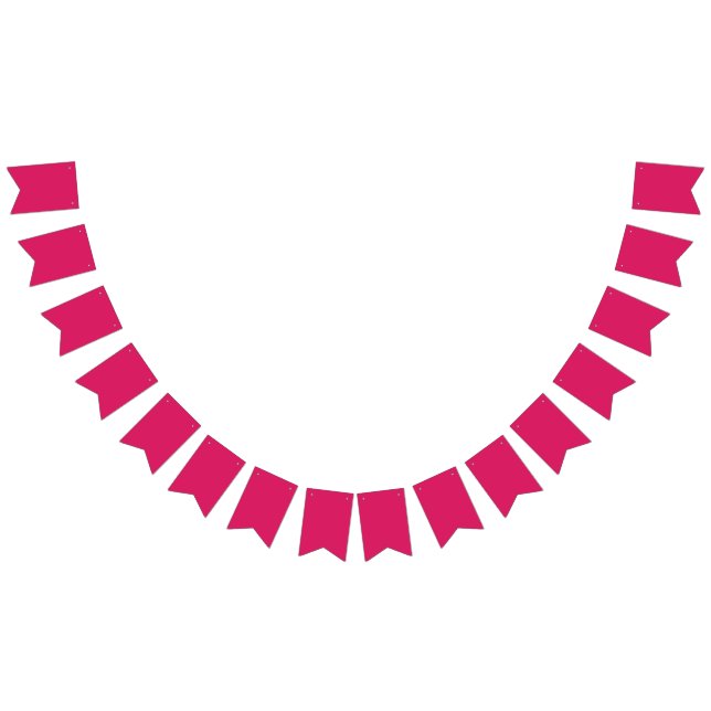 Hot Pink Color Block | Bold Wedding Template Bunting Flags (All)